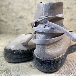 Zero + Maria Cornejo Zana Flatform Lace Up Ankle Espadrilles Flats